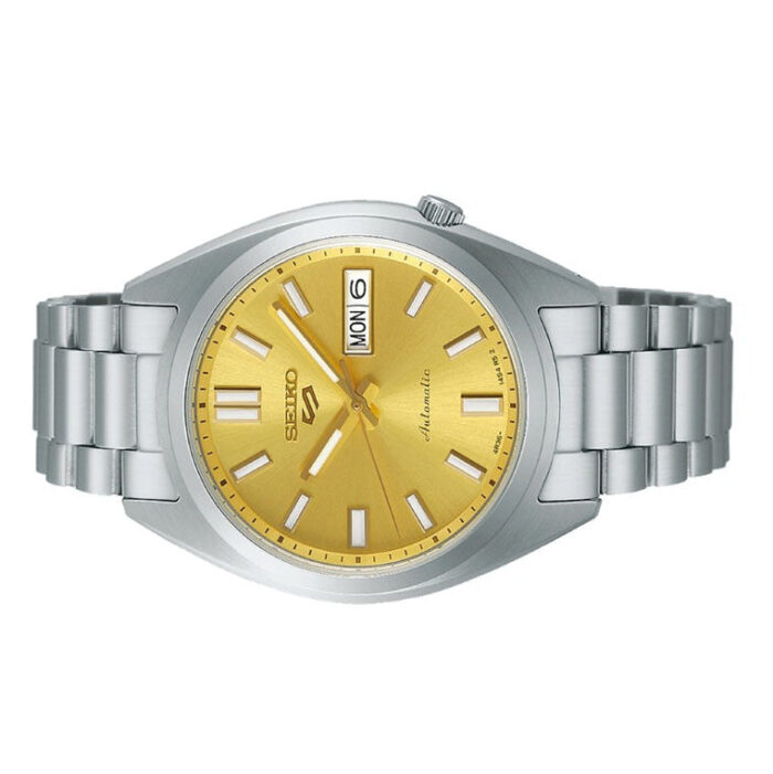 Seiko 5 Sports SNXS Automatic Gold Dial Silver Steel Strap Watch for Men - SRPL59K1 - Image 7